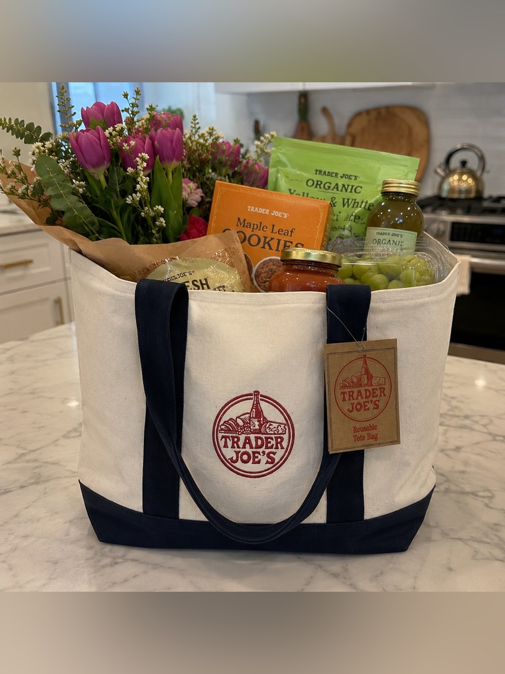 Classic Navy Blue Trader Joe’s Canvas Tote BRAND NEW W/TAGS